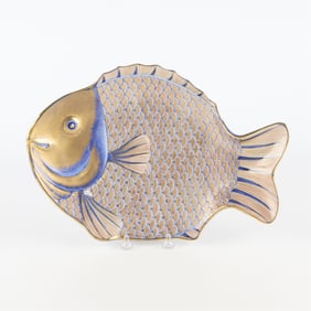 Chinese Gilt Porcelain Fish Platter