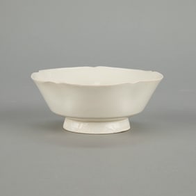 Chinese White Glazed Lobed Bowl