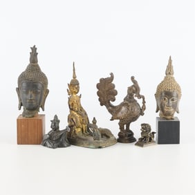 6 Asian Bronze Figurines