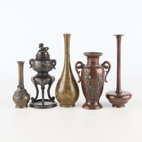 5 Vintage Bronze Vessels