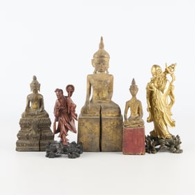 5 Assorted Asian Carved Figures