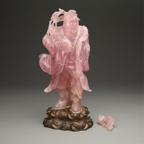 Chinese Rose Quartz Carving