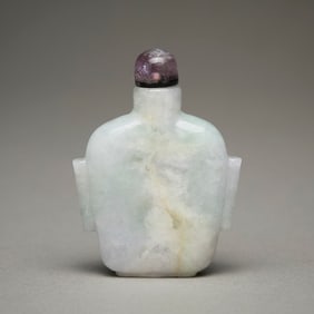 Antique Chinese Jadeite Snuff Bottle Ex. Museum
