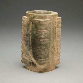 Old Chinese Carved Jade/Hardstone 5-Tier Cong