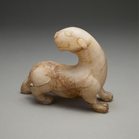 Old Chinese Carved Hardstone/Quartz Mythical Animal Figure