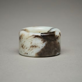 Carved Chinese Jade Archer's Ring