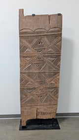 Hand Carved African Wood Door, Geometric Designs