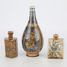 Group Antique Persian Qajar Pottery Vessels