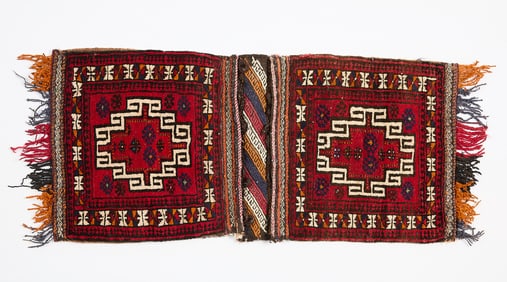 Persian Baluchi Wool Bagface Saddle Blanket Textile