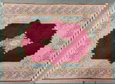 Vintage Persian Kerman Wool Rug