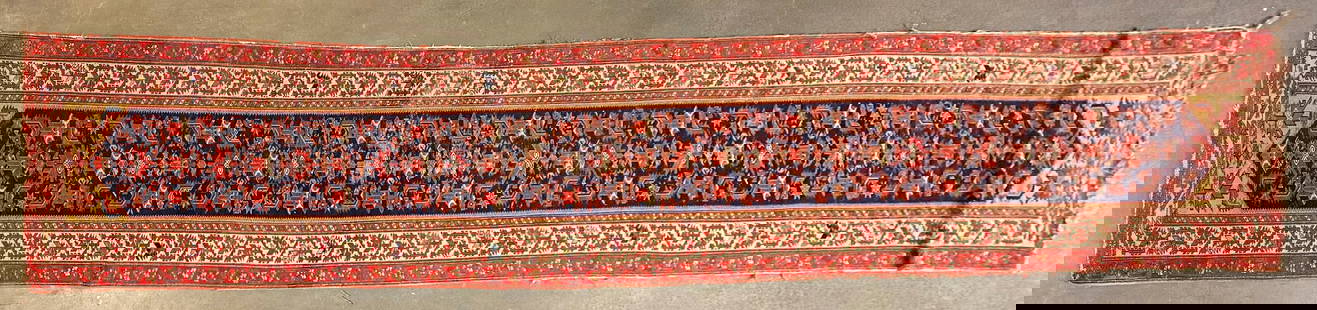 Caucasian Wool Runner Rug 19'x3'3": Caucasian or Persian woven wool runner rug.19'L x 3'3"W.