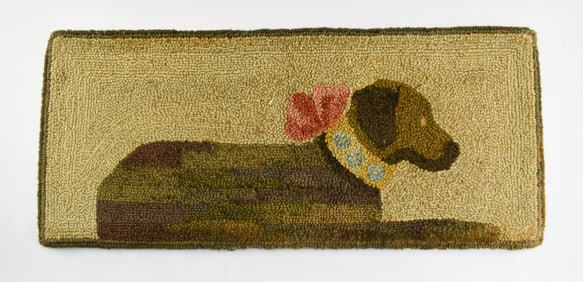 George Wells Small Hooked Dog Rug