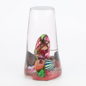 Barry Davis Neptune Hot Glass Oceanic Glass Sculpture, Pink