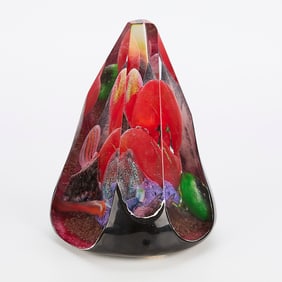 Barry Davis, Neptune Hot Glass, Oceanic Glass Sculpture, Red