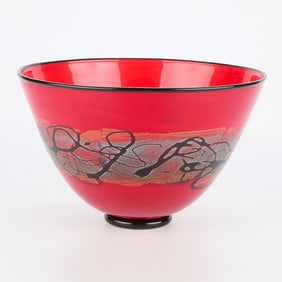 Large Michael Nourot Art Glass Bowl