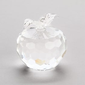 Faceted Glass Apple Paperweight