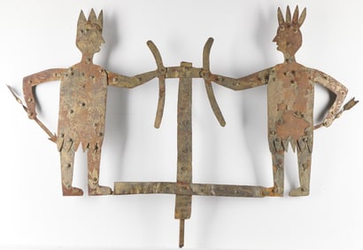 Sheet Iron Native American Weathervane