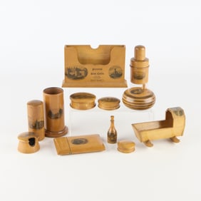 Group of 12 Mauchline Wood Items