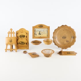 Group of 10 Mauchline Wood Items