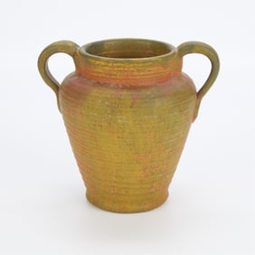 Vtg Weller Art Pottery Ansonia Two-Handled Vessel