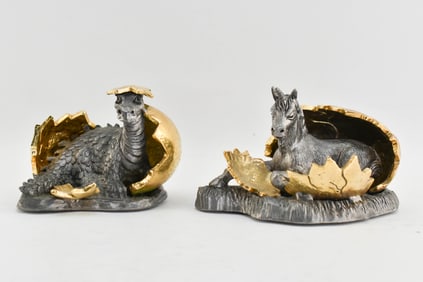 Michael Ricker Pewter Figurines - Dragon and Unicorn