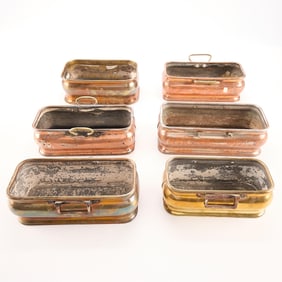 6 Pcs. Rectangular Brass Containers