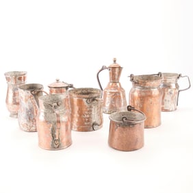 9 Brass/Copper Vessels