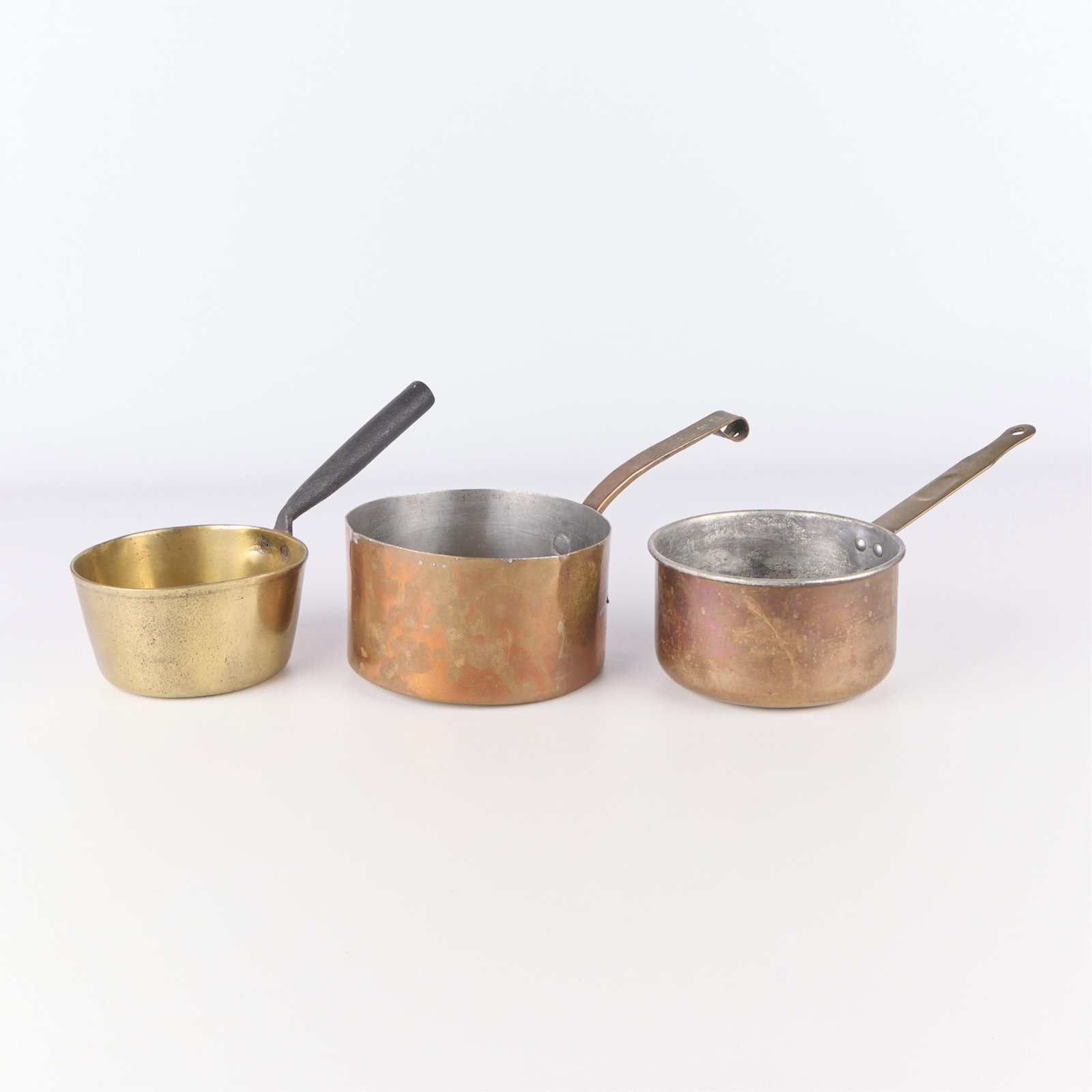 3 Brass/Copper Saucepans (1 of 9)