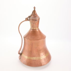 Large Hand Hammered Copper Ewer