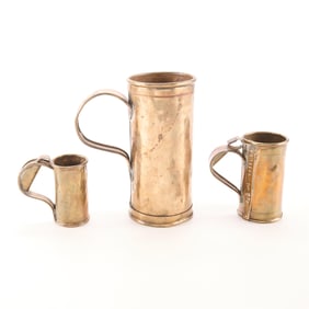 3 Brass Mugs or Measuring Cups