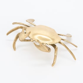 Vintage Brass Crab Ashtray