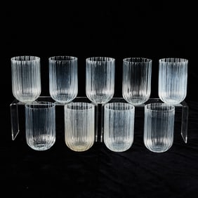 Set 9 Vignelli Italian Glass Tumblers