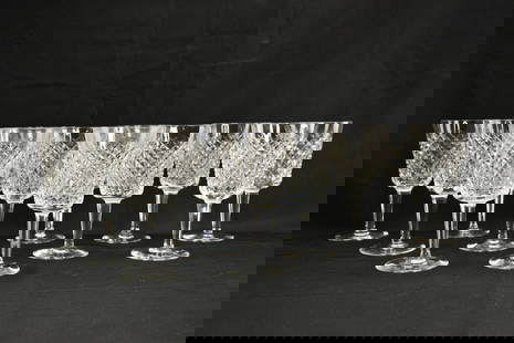 Waterford Alana Goblets, Set of 11: Set of 11 Waterford crystal goblets in the Alana pattern. Marked on bases of glasses, though some marks have faded.7"H, each.