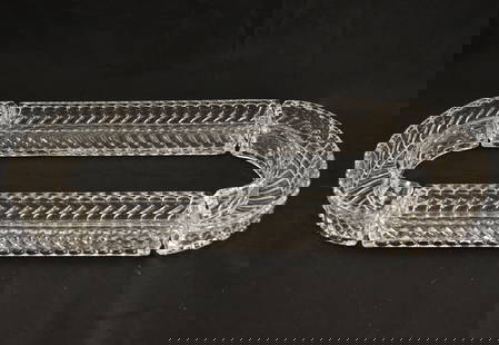 4 pc. Baccarat Crystal 'Surtout De Table' Centerpiece: Baccarat Crystal centerpiece comprised of 4 pieces. Each piece marked Baccarat.Overall, when assembled: 19.75"L x 7.75"W