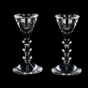 Pair of Baccarat Crystal Vega Candlesticks