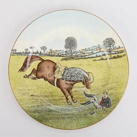 Cauldon English Porcelain Hunting Horse Plate