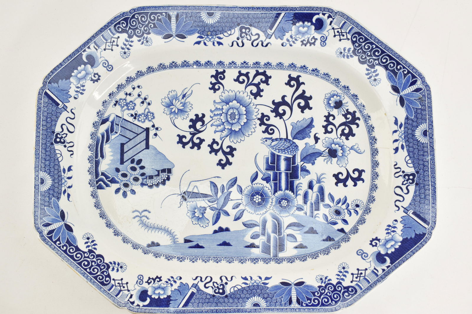 Vintage Spode Blue Grasshopper Platter (1 of 8)