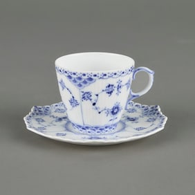 Royal Copenhagen Porcelain Teacup w/ Saucer