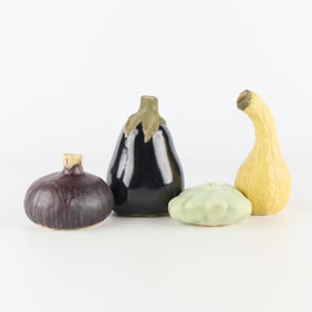 4 Patricia Garrett Signed Studio Pottery Vegetable Vases