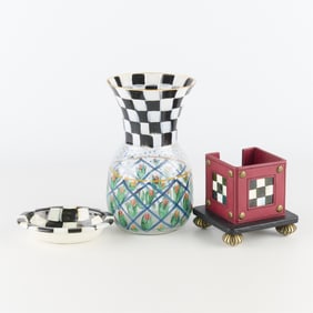 MacKenzie-Childs Soap Dish, Container & Vase