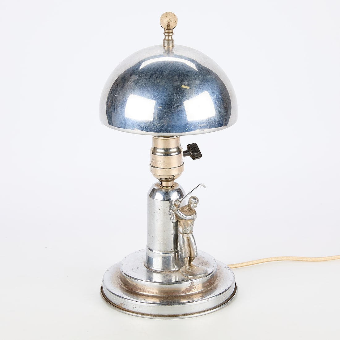 1940s Vintage Art Deco Chrome Golfer Orb Lamp (1 of 7)