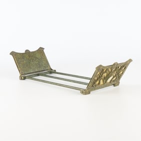 Tiffany-Style Cast Iron Slag Glass Book Stand