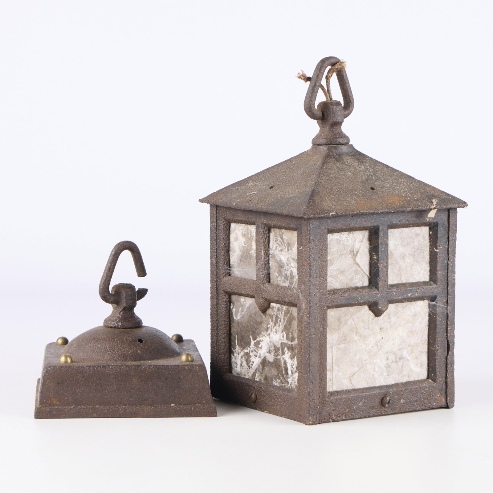 Vtg Arts & Crafts Hanging Wall Sconce Porch Lantern (1 of 5)