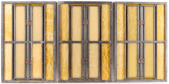 Set 3 Arts & Crafts Stained Glass Windows