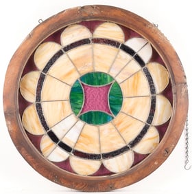 Round Arts & Crafts Stained Glass Window