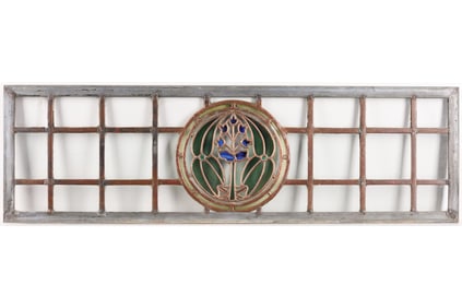 Arts & Crafts Stained Glass Window Floral