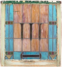 Square Arts & Crafts Stained Glass Window