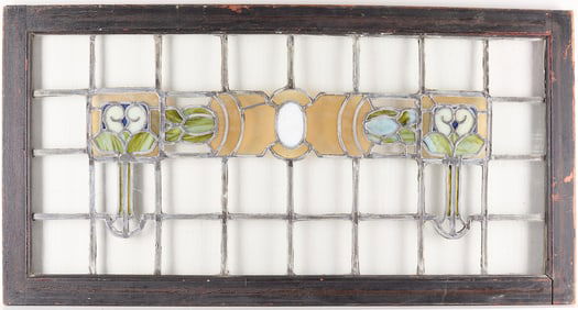 Arts & Crafts Stained Glass Window Floral