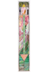 Arts & Crafts Stained Glass Window Arrow