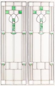 Pair Arts & Crafts Stained Glass Windows